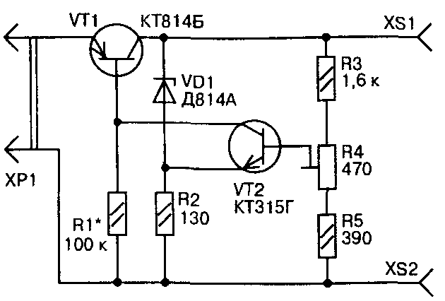 Электрическая схема стабилизатора на транзисторах